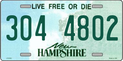 NH license plate 3044802