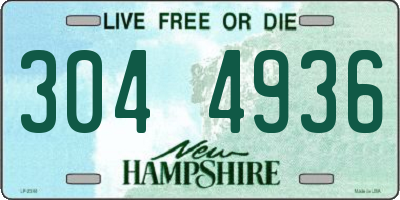 NH license plate 3044936