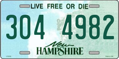 NH license plate 3044982