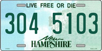 NH license plate 3045103