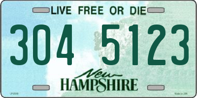 NH license plate 3045123
