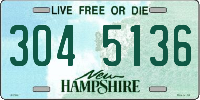 NH license plate 3045136