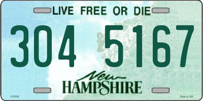 NH license plate 3045167