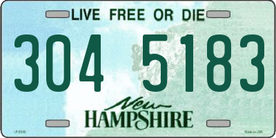 NH license plate 3045183