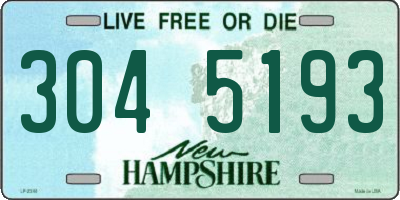 NH license plate 3045193