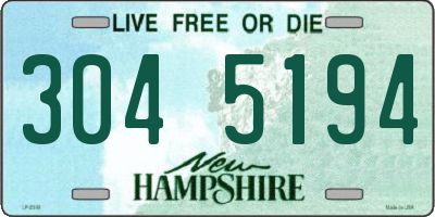 NH license plate 3045194