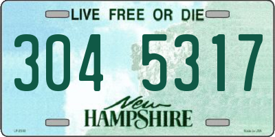 NH license plate 3045317