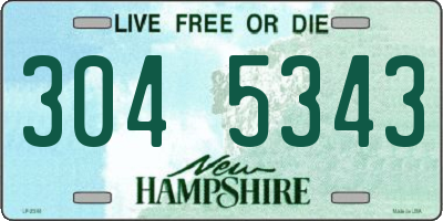 NH license plate 3045343