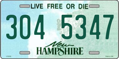 NH license plate 3045347
