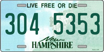 NH license plate 3045353