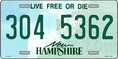 NH license plate 3045362