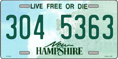 NH license plate 3045363