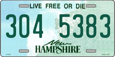 NH license plate 3045383