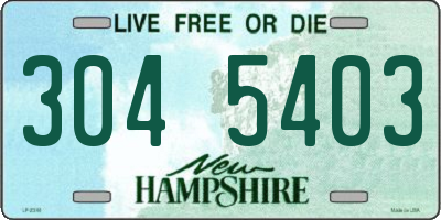 NH license plate 3045403