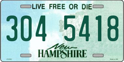 NH license plate 3045418