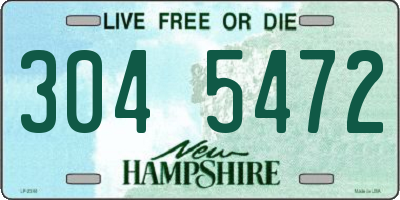 NH license plate 3045472