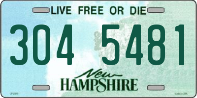 NH license plate 3045481