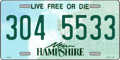 NH license plate 3045533