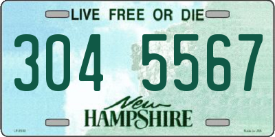 NH license plate 3045567