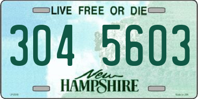 NH license plate 3045603