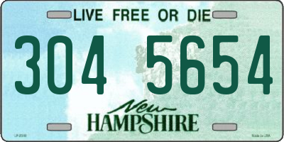 NH license plate 3045654
