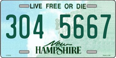 NH license plate 3045667