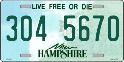 NH license plate 3045670