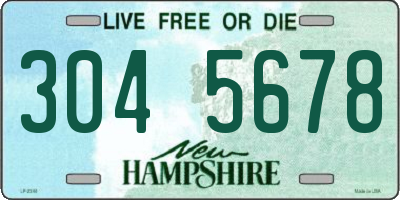 NH license plate 3045678