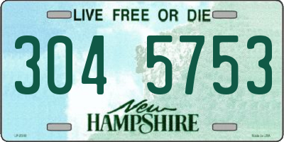 NH license plate 3045753