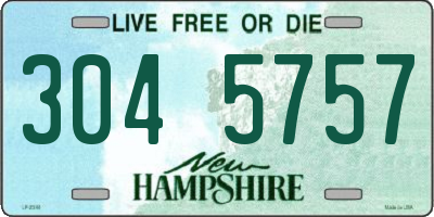 NH license plate 3045757