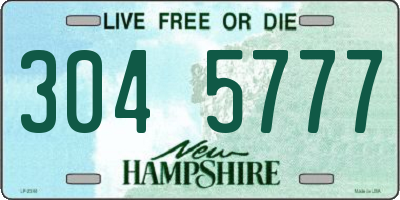NH license plate 3045777