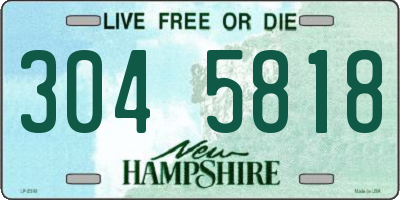 NH license plate 3045818