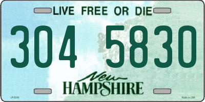 NH license plate 3045830