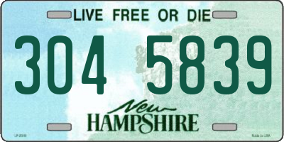 NH license plate 3045839