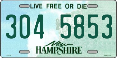 NH license plate 3045853