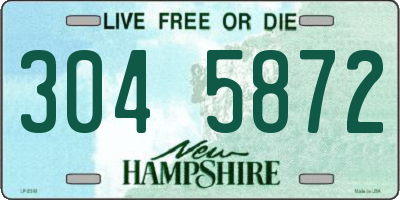 NH license plate 3045872
