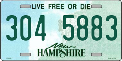 NH license plate 3045883