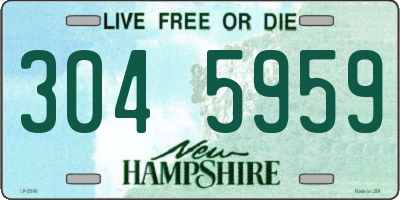 NH license plate 3045959