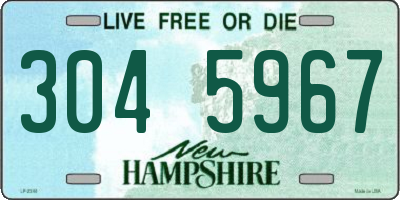 NH license plate 3045967