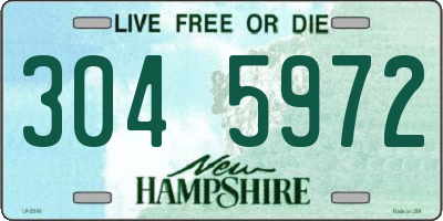 NH license plate 3045972
