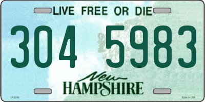 NH license plate 3045983