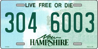 NH license plate 3046003