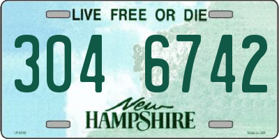 NH license plate 3046742