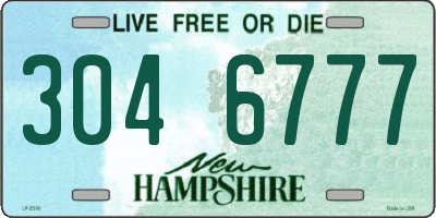 NH license plate 3046777