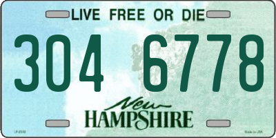 NH license plate 3046778