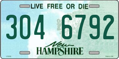 NH license plate 3046792
