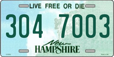 NH license plate 3047003