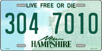 NH license plate 3047010