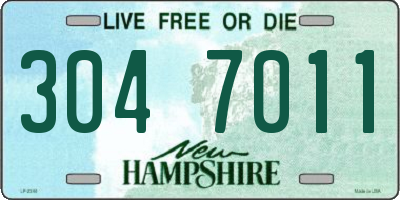 NH license plate 3047011