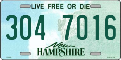 NH license plate 3047016